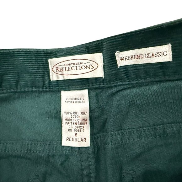 Northern Reflections Corduroy Pants Weekend Classic Cord Womens 6 Green - Picture 7 of 7